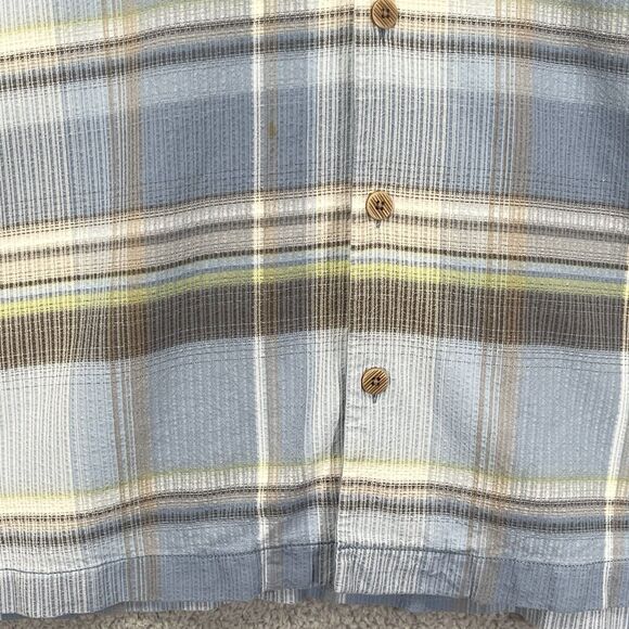 Tommy Bahama‎ Button Up Shirt Men L Blue Pocket Collared Short Sleeve Silk T05 - Picture 5 of 13